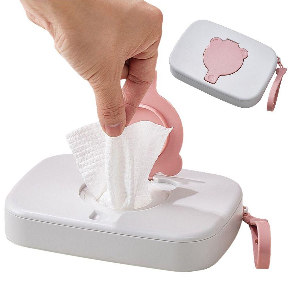 Silicone Seal Portable Wet Tissue Box Flip Cover Travel Wipe Holder  Stroller Accessory