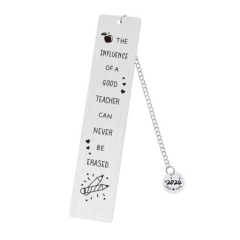 2024 Teacher's Day Engraved Round Pendant Bookmark - Student & Teacher Souvenir Gift