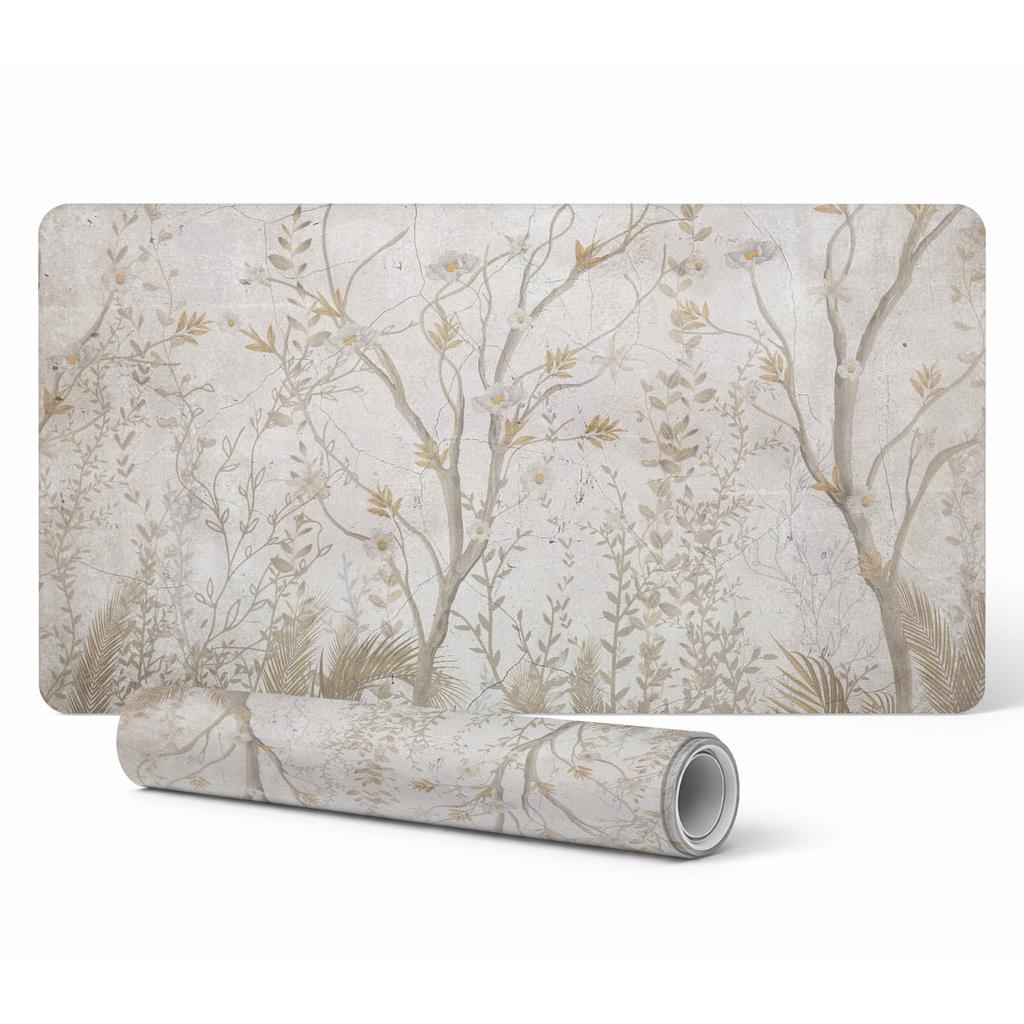 Vinyl Desk Mat with Delicate Plant Print Patterns 120x60 Cm