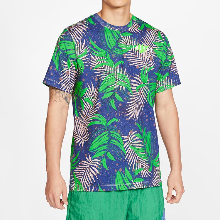 Jordan Poolside Print Crew Neck T-Shirt Men Tops Purple CQ2063-554