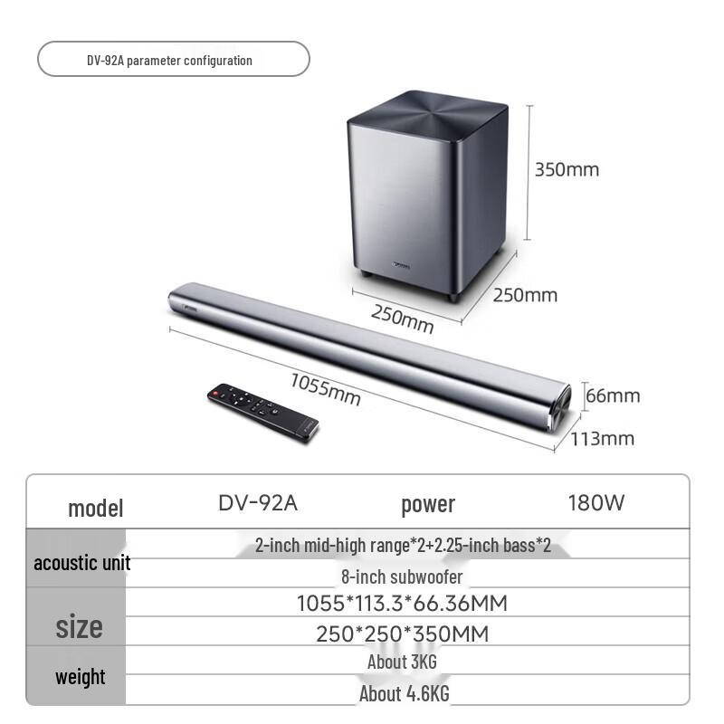 SANSUI DV-92A Home Theater Soundbar