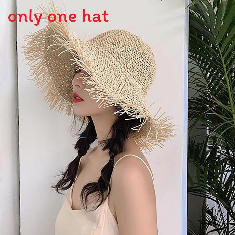 

Womens Straw Hat Summer Sunshade With Wide Brim Handwoven For Beach And Travel слонова кістка