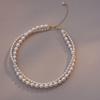 100% Natural Bright Freshwater Pearl Trendy Double Layered Chains Choker Necklace  For Women Mother's Day Gifts