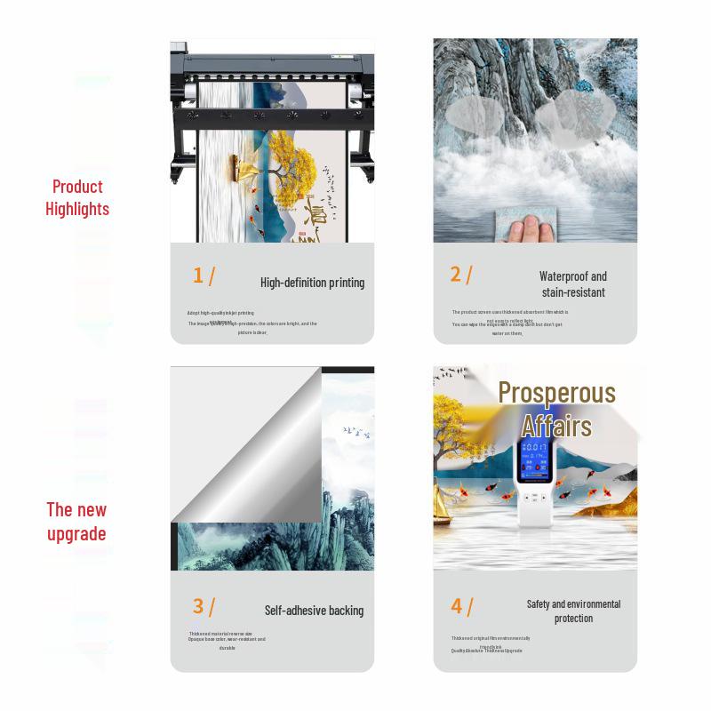 Golden Mountain Self-Adhesive Wall Art: Ideal for Bedrooms, Living Rooms, Hotels, and Guesthouses