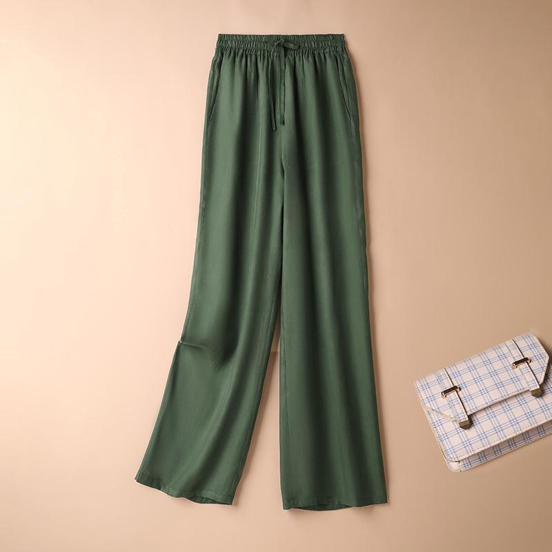 Women s High Waist Copper Ammonia Silk Elastic Waist Cropped Trousers Extra Large