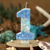 Gradual Change Blue Ocean Shell Digital Birthday Candle, Creative Birthday Party Cake Decorations, 520 Anniversary Candle