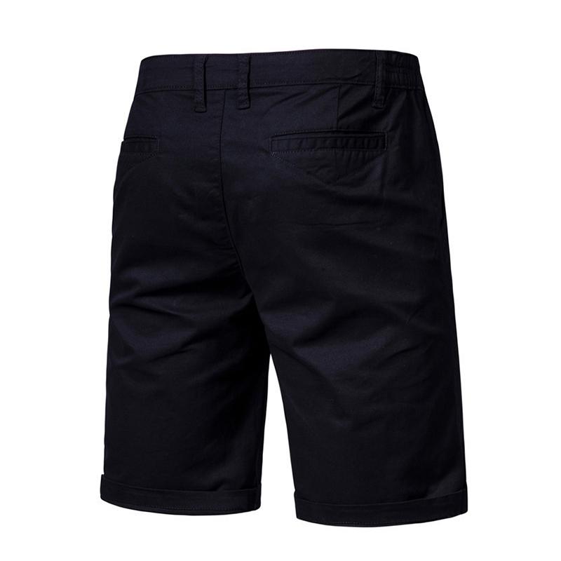 Summer Men's Shorts Straight Fit Knee-Length Short Suit Pant Solid Black Khaki Clothing Student Thin Colors Casual Shorts Man