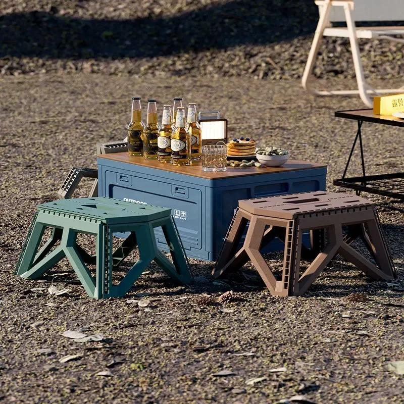 Camping-Aufbewahrungsbox, Kofferraum-Organizer, Camping-Picknick-Campingbox, zusammenklappbare Auto-Außenbank und Schneidebrett