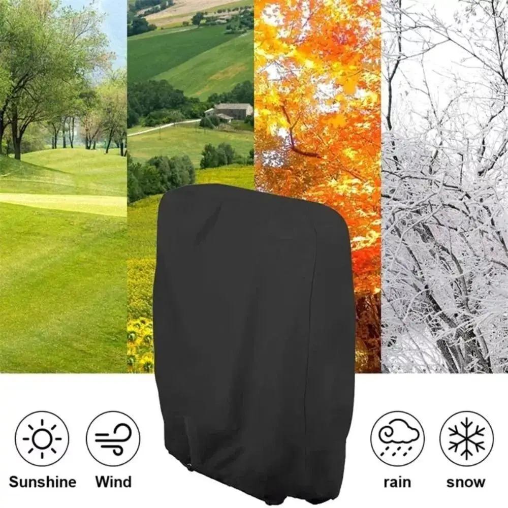 Garden/Outdoor Folding Chair Cover, Black Waterproof & UV-Resistant, Durable Fabric Protector for Patio Furniture, All-Season