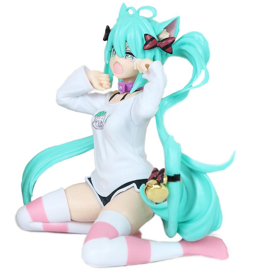 12cm Desktop Cute Hatsune Miku Kwaii Style Anime Figure Toys PVC Model Collector Doll Birthday Gift