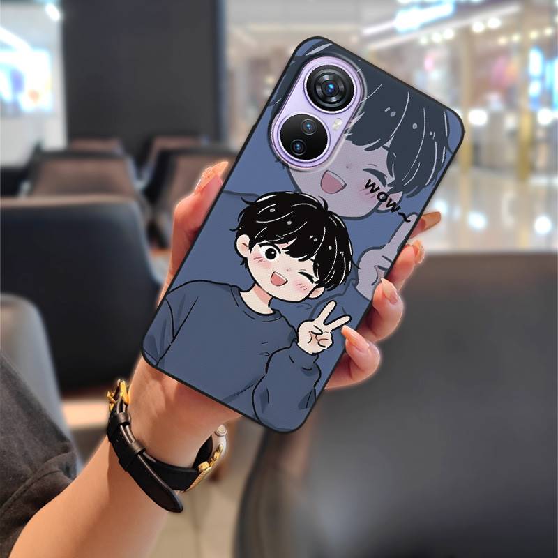 Handytasche Komplettschutz Handyhülle Für Blackview A200 Pro Rückseite Paar Cartoon Wasserdicht Stoßfest Staubdicht TPU