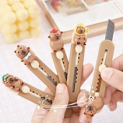1 Piece Cartoon Capybara  Art Cutter Utility Knife Mini Student Art DIY Tools Creative Stationery School Supplies