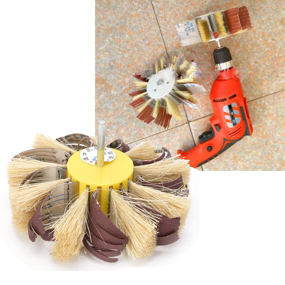 Sisal ing Wheel Manual Electric Drill Sisal Emery Cloth Polishing Wheel 6mm Shaft Mounted