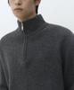 Musinsa Standard [Victoria Wool] Minimal Ribbed Quarter Zip Sweater [Medium Grey]