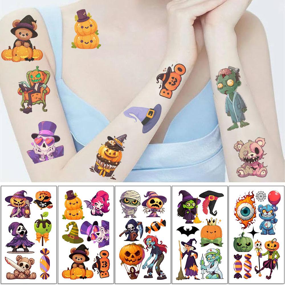 New Halloween Tattoo Stickers Waterproof Party Gift Funny Face Stickers