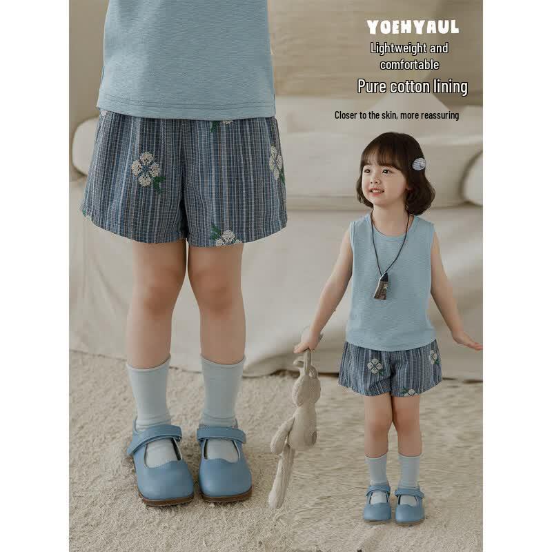 YouYou Summer Loose Striped Breathable Shorts for Girls 110 cm