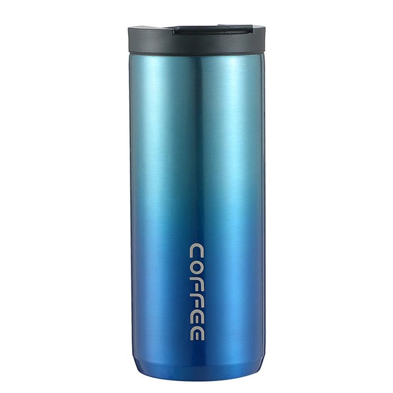 500ml/16.9oz Vacuum Flask WideMouth Travel Mug Perfect Home Office Kitchen Outdoor Iced Beverages Hot Beverages 400ML синий