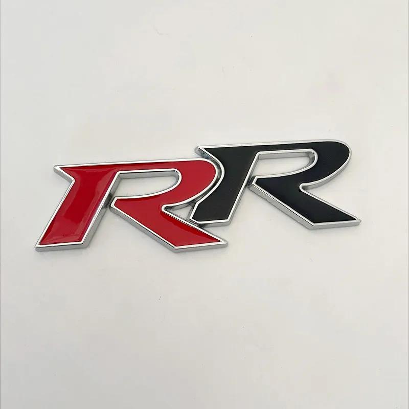 3D Metal RR Logo Car Front Grille Rear Trunk Emblem Badge Decals For Honda Civic Mugen Accord Crv City Hrv Sticker Accessories JP8