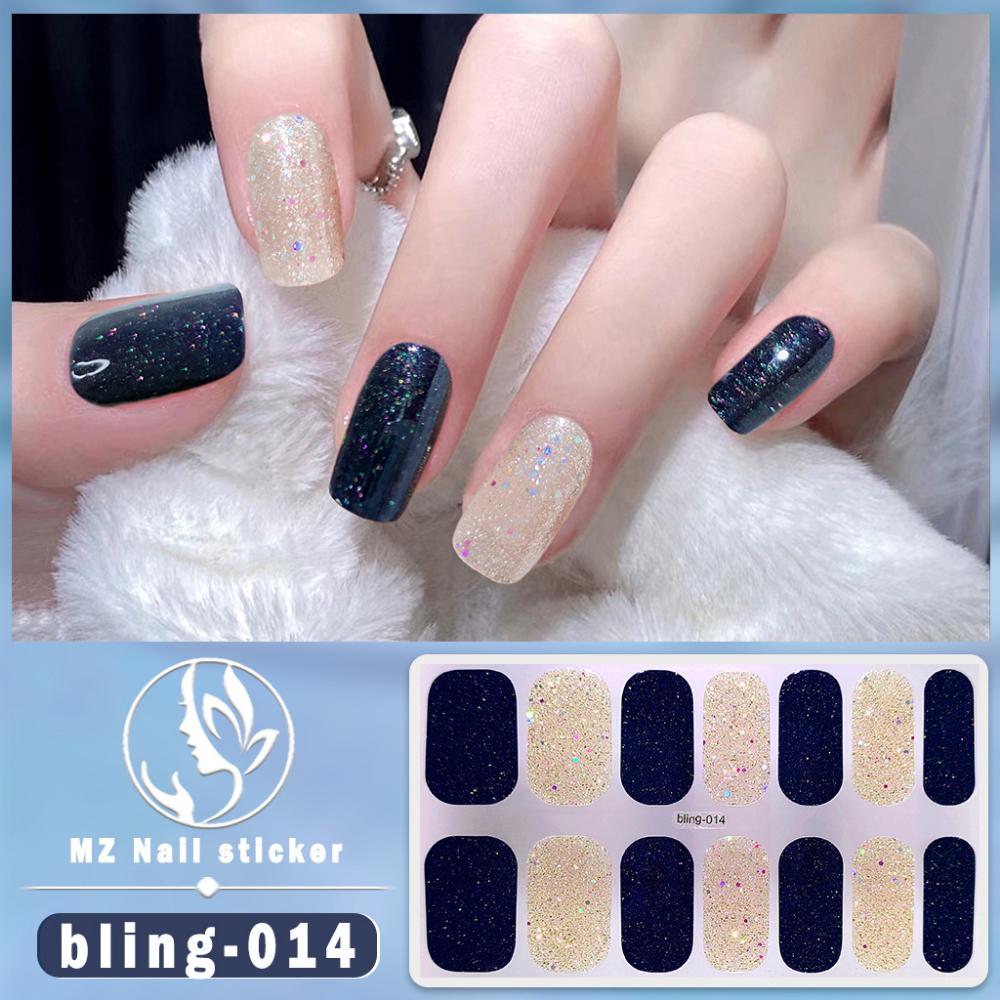 Charm Finger 14 Finger New Bling Fine Flash Aurora Gel Nail Oil Film Self-Adhesive Waterproof Seal-free Nail Art Sticker