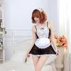 Women Lingerie Lace Maid Hat + Lingerie + T-pant + Collar + Hand Accessories Costume Erotic Lingerie Set