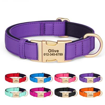Gepersonaliseerde Hondenhalsband Waterdichte Nylon Hondenhalsbanden Zacht Opgevuld Huisdier Ketting Gratis Gegraveerd voor Kleine Middelgrote Grote Honden Pitbull