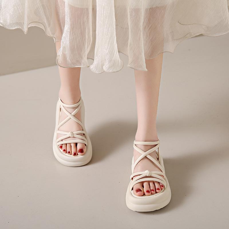 2024 New Style Summer Roman Style Elevator Sandals with Soft Sole and Wedge Heel for Women