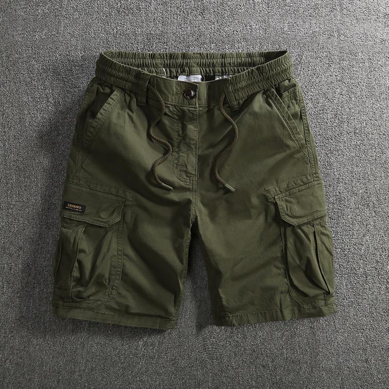 Men's American Retro Workwear Five-Point Shorts: Summer Comfort, Loose Fit, Multi-Pocket, Mid-Length