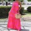 TW444 Summer Women's Spaghetti Strap Sexy Backless Long Dress - European & American Vacation Style