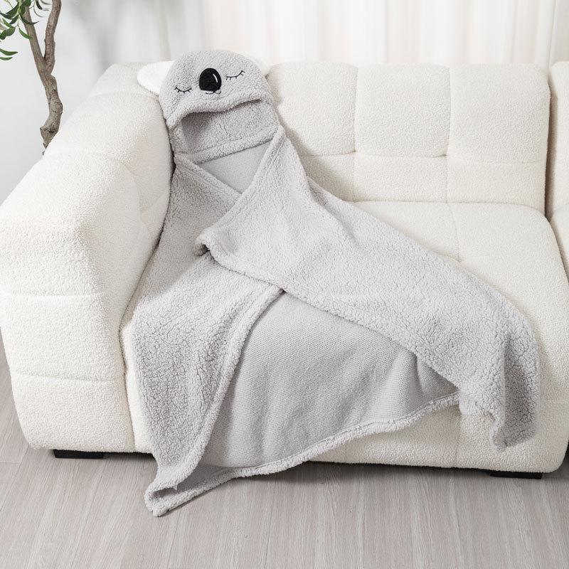 Thickened Velveteen Lamb's Wool Blanket & Shawl - Sofa Throw, Office, Kids Embroidery