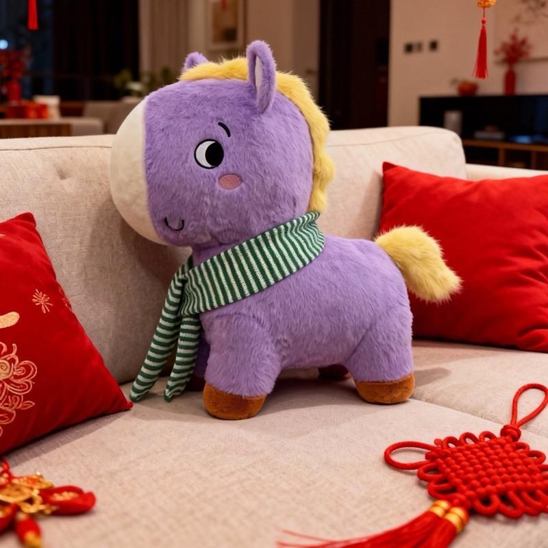 Chinese Zodiac Horse Plush Toy With Pp Cotton Filling For New Year Gift And Home Decor