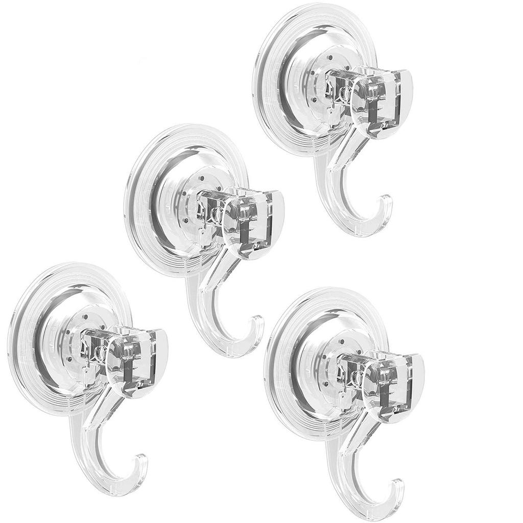 Home Kitchen Heavy Duty Seamless Clear Plastic Smooth Sucker Wall Hangers Holder Suction Hooks