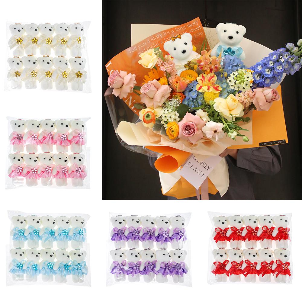 10Pcs/Set Bag Pendant Doll Bear Bouquet Accessories DIY Graduation Bouquet Bear Accessories  Wedding