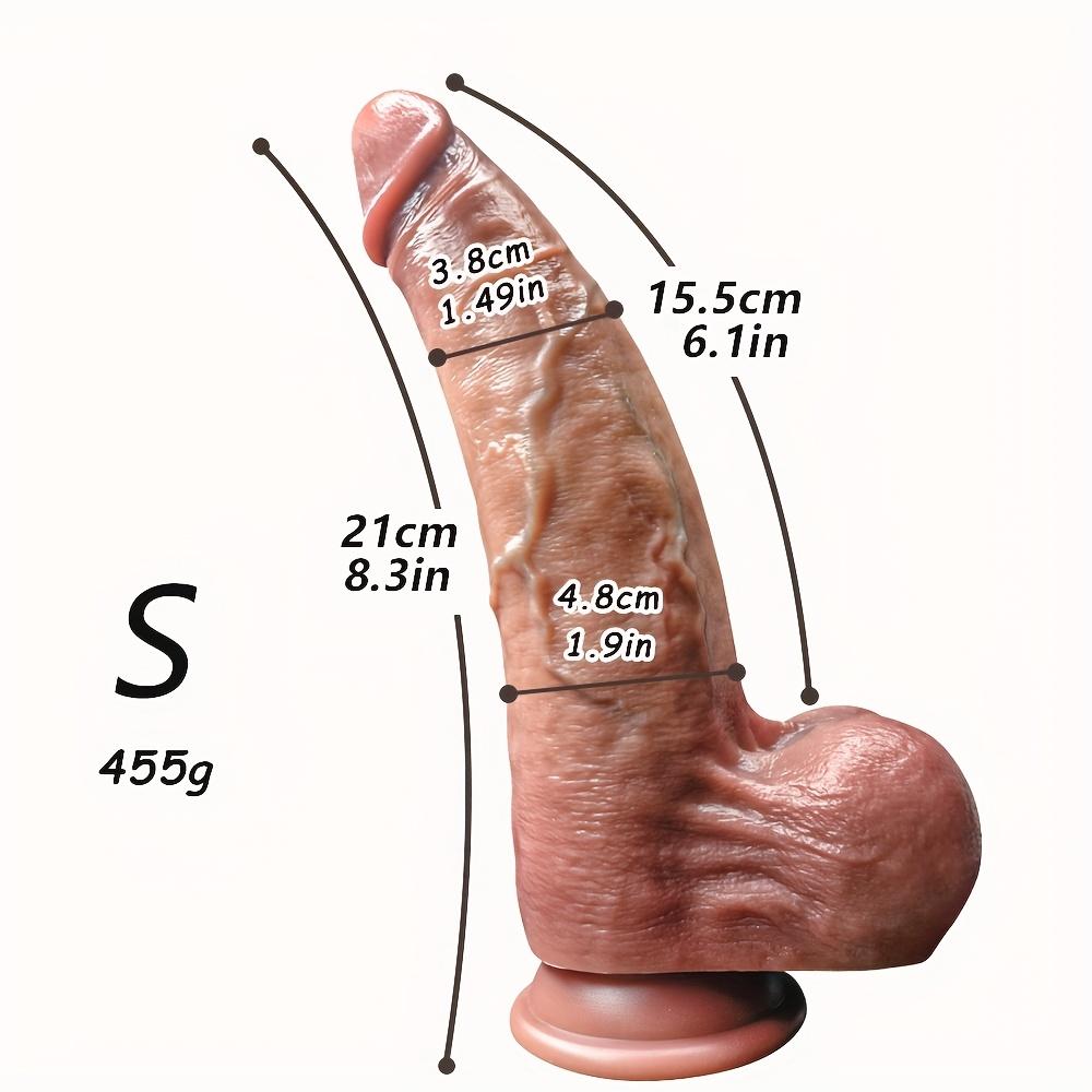 Dildo - 9.4" Realistic Liquid Silicone Dildo with Strong Suction Cup, Soft Dual-Layer Texture, Hands-Free Anal & Vaginal Toy for Men Women Couples