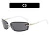 Rimless  Metal Small Frame Sunglasses Rectangle Fashion Popular Women Men Shades Square Sun Glasses For Female Male