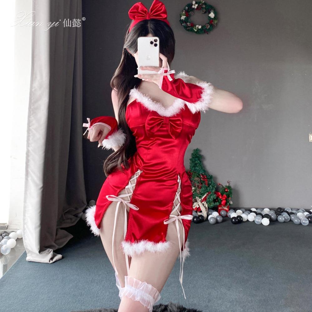 Xianyi Sexy Underwear Christmas Qqny Uniform Temptation Pure Desire Sexy Open File Free New Year's Robe Female S40