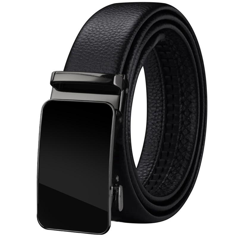 

Ремень мужской из коровьей кожи высшего слоя с автоматической пряжкой, повседневный, для деловых брюк, универсальный, для мужчин среднего и молодого возраста 130cm