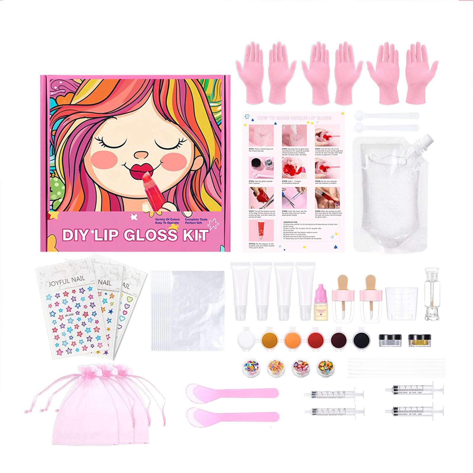 

Набор для изготовления блеска для губ, Набор для блеска для губ для подростков, Набор для изготовления блеска для губ своими руками, Набор для бальзама для губ своими руками, Набор для изготовления блеска для губ, 100 мл One Size розовый