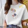 White Women's Internet Celebrity Summer Wear New Korean Version Casual Loose Large Size Women's Short Sleeve Printed T-shirt Women's Round Neck T