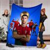 1pc Soccer7 (4) Theme Blanket - Digital Print, Polyester, Cozy for All Seasons, Perfect for Outdoor, Camping, and Travel