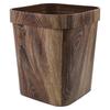 14 Liter Plastic Square Trash Can with Wood Grain Rim Suitable for Kitchens Hotels Bedrooms and KTV Toilet Waste Management