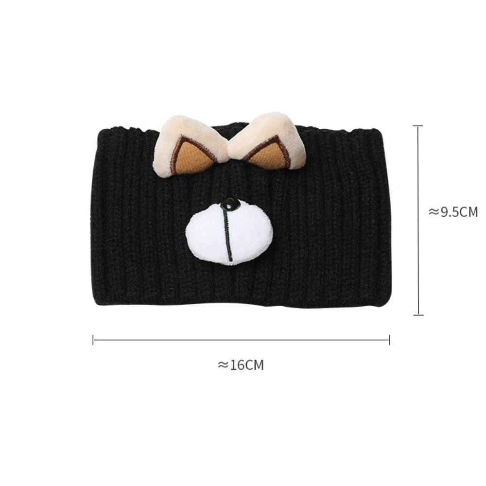 Winter Wool Cute Turban Kawaii Wide Headwrap Women Hair Band Bear Headband Hair Accessories