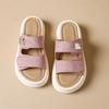 Wearing Thick-bottomed Cool Slippers Women's Matte One-word Drag Summer New Muffin Retro Open-toed Women's Beach Sandals