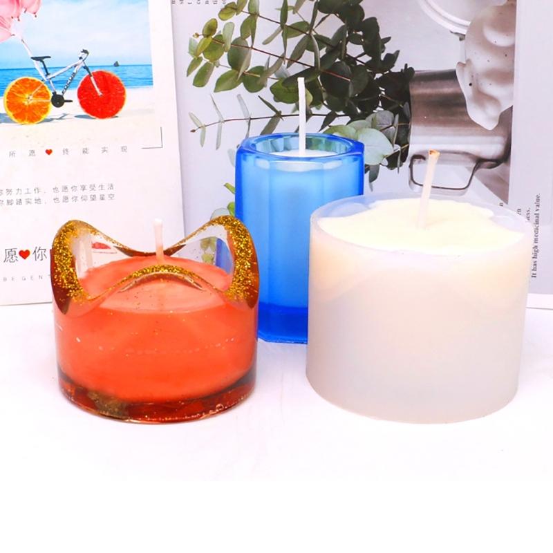 Cylinder Candle Holders Molds Silicones Pen Cup Molds for Epoxy Resins Tealight Holders Pen Cup Home Party Decoration