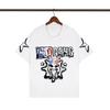Streetwear Graffiti Farbmatch Buchstabe Kurzarm T-Shirts für Männer und Frauen Rundhalsausschnitt Baumwoll-Tees Oversized Hip Hop Tops