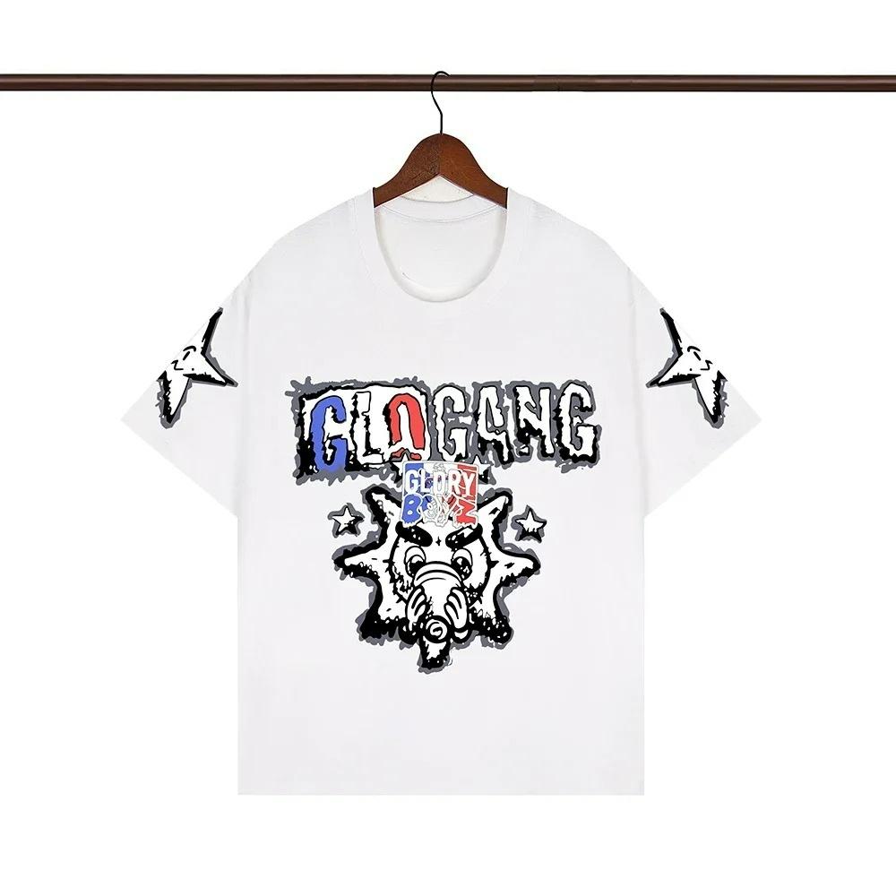 Streetwear Graffiti Farbmatch Buchstabe Kurzarm T-Shirts für Männer und Frauen Rundhalsausschnitt Baumwoll-Tees Oversized Hip Hop Tops