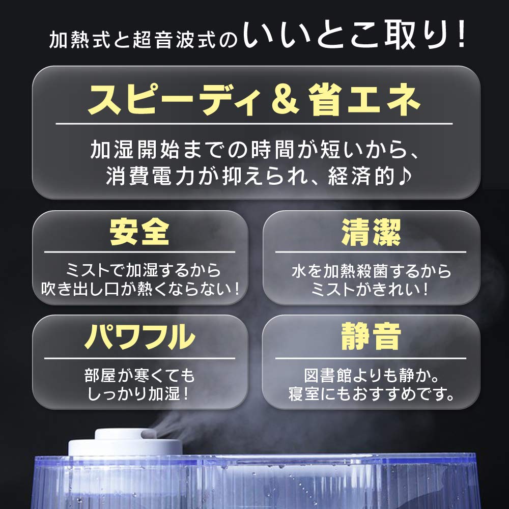 Iris Ohyama Ultrasonic Hybrid Aromatherapy Humidifier, Compatible, Clear, UHM-450D