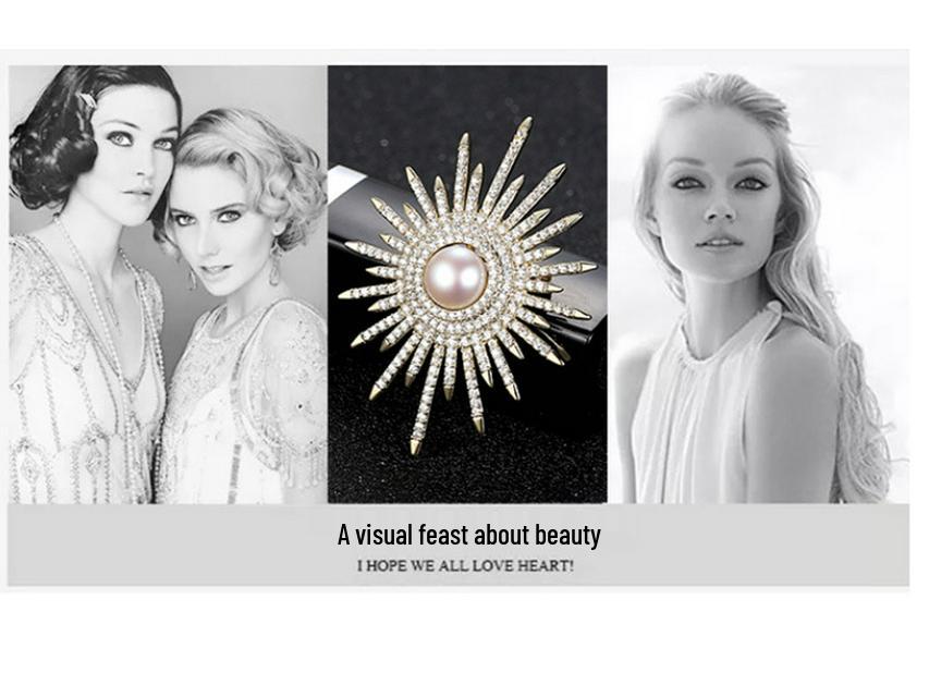 Shining Sunflower Brooch - High-End Fashion Diamond Accent Pin for Sweaters, Cardigans, and Suits