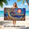 Space Cosmic Theme Soft Beach Towel Personalized Custom Name Text Towel Portable for Beach Pool Travel