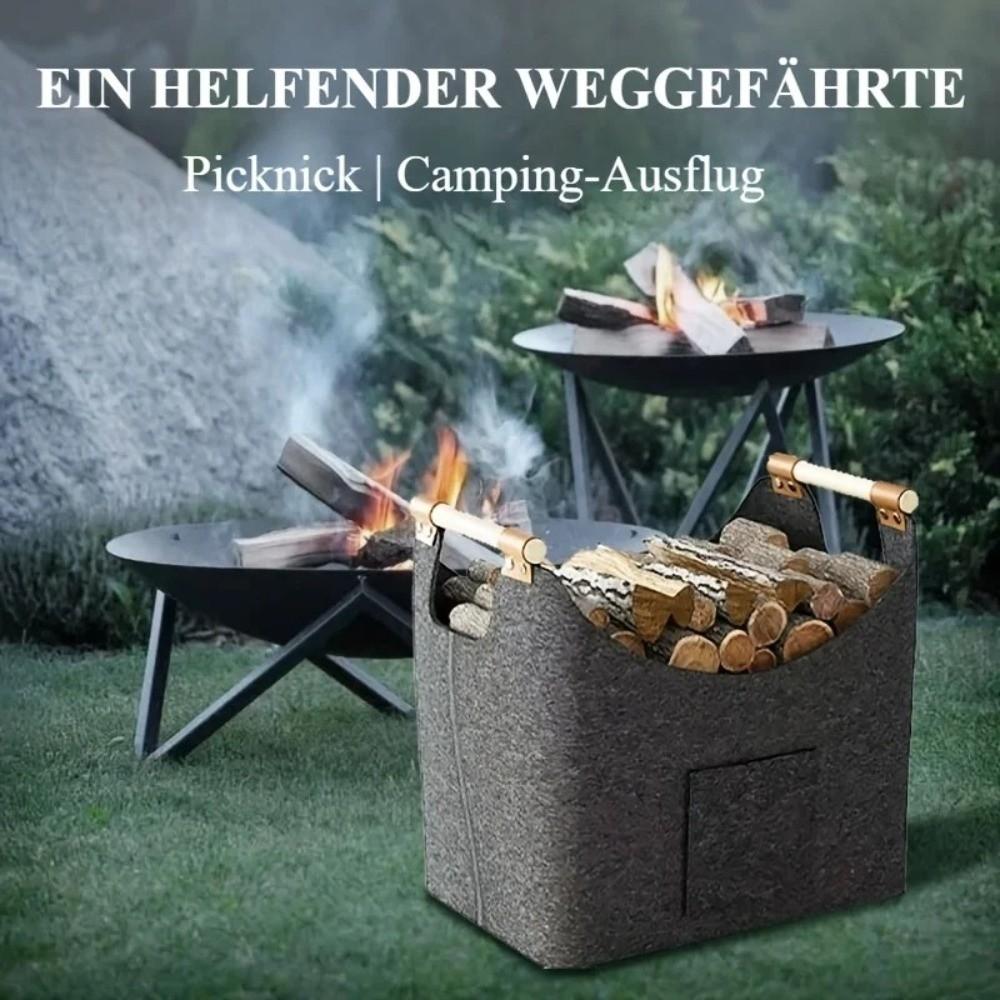 Collapsible Firewood Storage Bin Extra Large Fireplace Wood Bag  Sundries Storage