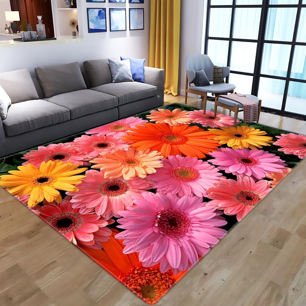 Cartoon Home Floor Mat Living Room Bedroom Carpet Rose Carpet Floor Mat